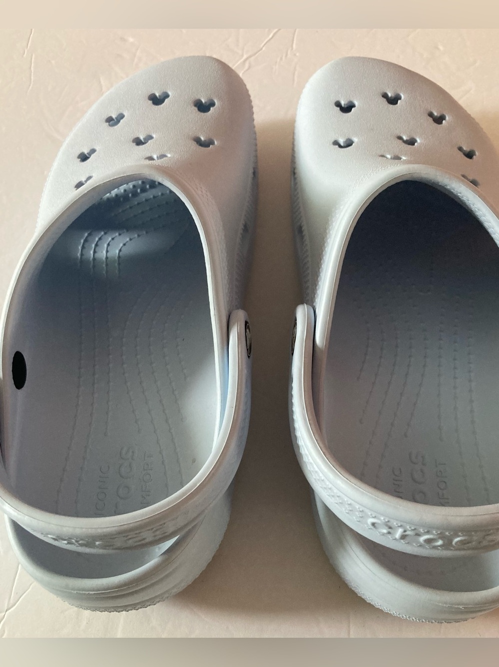 CROCS Womens SZ 11 Mens SZ 9 Light Blue Classic Clog Mules Disney - Picture 6 of 12